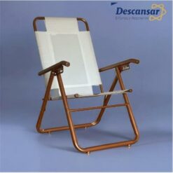 Reposera Descansar Xl Cobre 1 1/4" 5 Posic. Alum. 130 Kg, Hueso (80041)