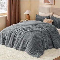 Acolchado Nordico Luxury Rib Gris King 280 x 230