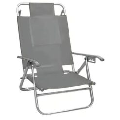 Reposera Descansar 5 Posic. Alum. Oval Gris (80005)