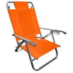 Reposera Descansar 5 Posic. Alum. Oval Naranja (80005)